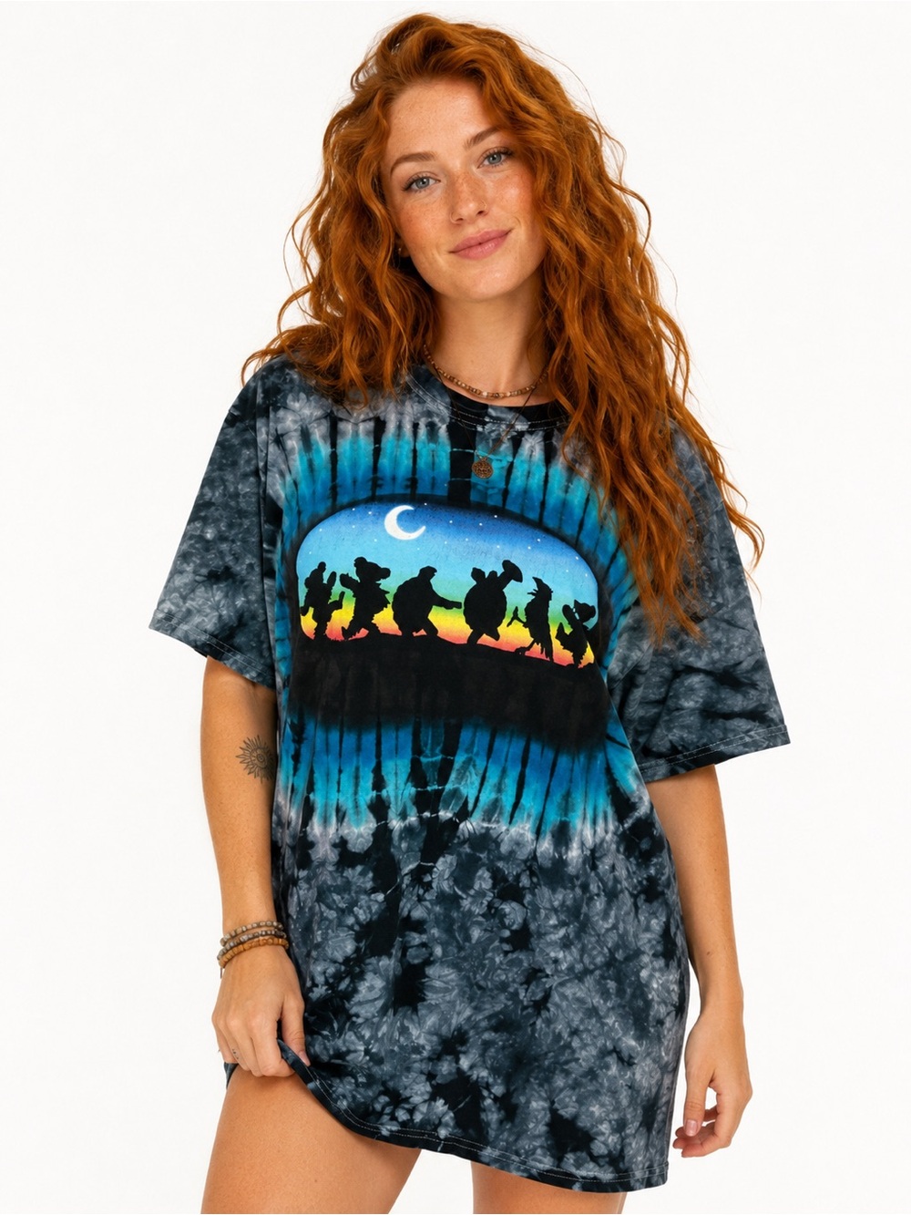 Vintage Y2K Grateful Dead Dancing Turtles & Bears Tie Dye T-Shirt